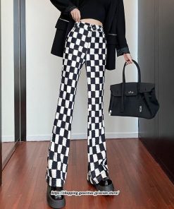 チノ・テーパード・ジョガー・スキニーパン | パンツ レディース フレアパンツ ロングパンツ チェック柄 カジュアル ハイウエスト ワイドパンツ トレンド かわいい おしゃれ 楽ちん お出かけ 送料無料 デート