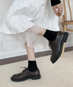 ショートブーツ | 靴 シンプル レースアップ レザー調 カジュアル ローヒール ドレスシューズ レディース 履きやすい