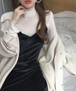 シャツ・ブラウス | ソフトセクシー プチハイネック ブラウス 韓国ファッション [好評につき完売しました]大人気 春 レディース シースルー トップス 透け感 長袖