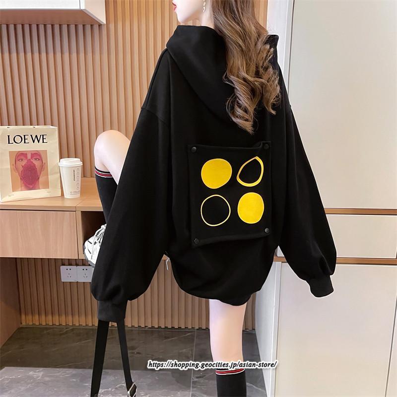 パーカー | レディース 秋 長袖 体型カバー スウェット トレーナー プルオーバー 厚手 後ポケット外し可 トップス 50代 40代 春 30代 おしゃれ 20代 フード