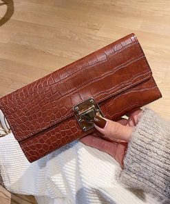 長財布 | クロコ型押し PUレザー シンプル