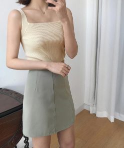 Tシャツ・カットソー | リブニット タンクトップ スクエアネック