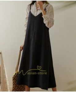 マキシ | ワンピース キャミワンピース レディース フレア Vネック ジャンスカ ジャンパースカート 産後 妊婦 大人 オーバーサイズ カジュアル 通勤通学 上品 春アウター