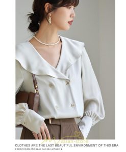 シャツ・ブラウス | ブラウス シャツ レディース 40代 上品 ブラウス きれいめ 通勤 OL ビジネス ゆったり 2022新作 上品 エレガント 高級感 Ｖネック フォーマル フェミニン