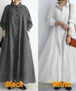 マキシ | Tシャツワンピース ワンピース 長袖 レディース 春 大きいサイズ きれいめ シャツワンピース ロング丈 マキシ丈 おしゃれ 可愛い ボーダー柄 綿麻 通勤 大人