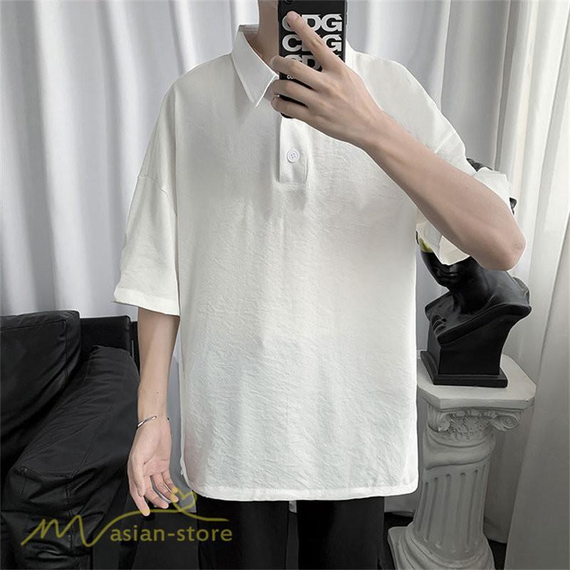Tシャツ | ポロシャツ シャツ メンズ 無地 夏服 半袖 無地 カジュアル 40代 50代 シンプル 薄手 ポロ サマーシャツ 父 プレゼント ゆったり 体型カバー 30代 ギフト 20代