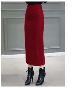 在庫ある | 短納期ロングタイトスカート ハイウエスト ロングスカート ビジネススカート ラシャスカート スリットセクシースカート エレガント フェミニン 後ろファスナー