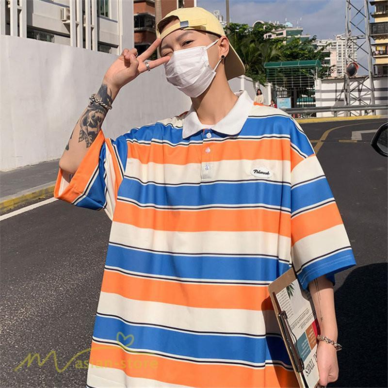 Tシャツ | ポロシャツ メンズ ボーダー 半袖シャツ カットソー メンズゆったり カジュアル 夏新作 おしゃれ ポロ サマーシャツ カッコウイイ 夏 プレゼント 上品