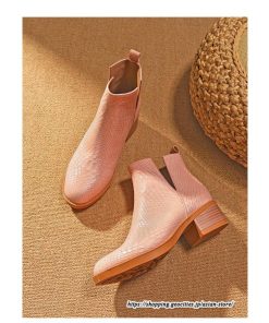 ショートブーツ | 大きいサイズ26.5cm レディース 上品 ブーツ 秋冬 春 チャンキーヒール 太ヒール シンプル ミドルヒール ブーティー 大人 スリッポン 黒ブーツ