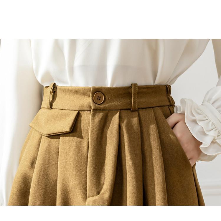 スカート | レディース ロング フレア Aライン 秋冬 ミモレ ハイウエスト 体型カバー キレイめ オシャレ フェミニン 可愛い お出かけ 着痩せ OL 通勤 通学