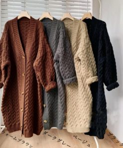 ニット・セーター | ケーブル編みニットカーディガンロング