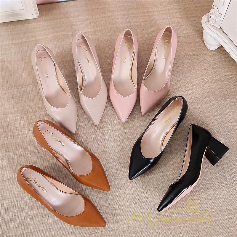 パンプス | 走れるポインテッドトゥ チャンキーヒール 黒 フォーマル オフィス レディース 入学式 入園式 卒業式 卒園式 5cmヒール 22cm 結婚式 靴 25cm