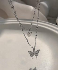 ネックレス | 2連蝶々 ジュエリー?上品