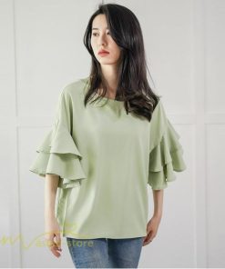 シャツ・ブラウス | ブラウス レディース  6色 きれいめ 40代 春秋 上品 無地 ブラウス 半袖 ゆったり オシャレ 韓国風 通勤 30代 50代 大人 カジュアル お出かけ 着痩せ 夏物