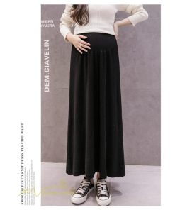 スカート | マタニティ秋 冬 フレア Aライン マタニティウェア 無地 ロング丈 ウエスト調整 カジュアル 産前 妊婦服 産後 ロングスカート