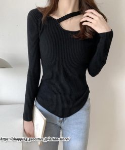 ニット・セーター | カットソー ニット レディース リブニット 長袖 秋冬 春 トップス スリム ストレッチ インナー 無地 通学通勤 着痩せ プルオーバー 長袖カットソー 長袖ニット