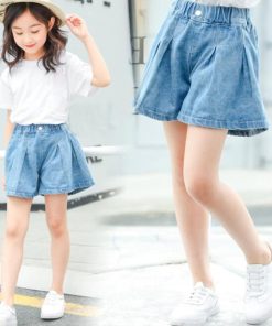 （子供）その他 | 子供服 デニムショートパンツ KIDS 韓国服 ジュニアサイズ 子ども服 女の子 ファッション ボトムス キッズ 小学生コーデ