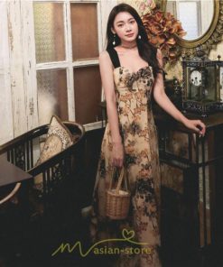 ミニ丈 | ロングワンピース ワンピース ロングワンピ レディース マキシ丈 ワンピ ノースリーブ Aライン 着痩せ 花柄 セクシー おしゃれ きれいめ 40代 30代 50代 夏