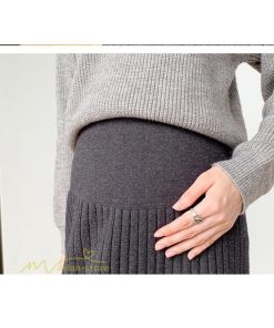 スカート | マタニティ秋 冬 レディース ニット妊婦服 産前 産後 着痩せ 裾口スリット 上品 マタニティウェア きれいめ ウエスト調整 コーデ