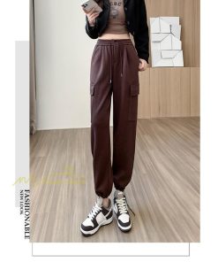 チノ・テーパード・ジョガー・スキニーパン | テーパードパンツ パンツ レディース 着痩せ ワイドパンツ 裾ひも付き ハイウエスト ウエストゴム カジュアル 秋冬 ロングパンツ 新作 無地 きれいめ コーデ