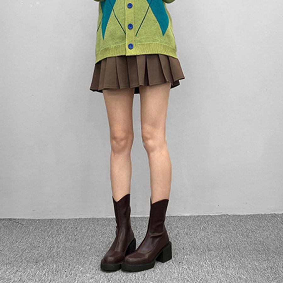 ショートブーツ | Vカット レディース厚底