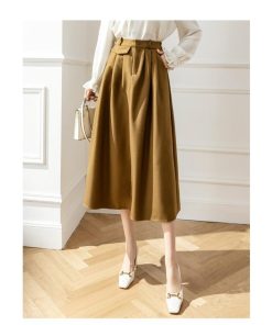 スカート | レディース ロング フレア Aライン 秋冬 ミモレ ハイウエスト 体型カバー キレイめ オシャレ フェミニン 可愛い お出かけ 着痩せ OL 通勤 通学