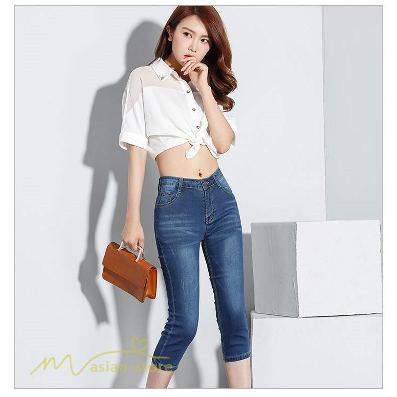 ジーンズ、デニム | パンツ デニム ジーンズ 7分丈 着痩せ レディース 無地 新作 ハイウエスト スキニーパンツ 着回し きれいめ 通勤通学 美脚 アウトドア お出かけ ポケット 定番