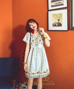 ミニ丈 | ワンピース ミニワンピース 膝上 レディース 夏 綿麻 きれいめ カジュアル 膝丈 Aライン おしゃれ 大人 可愛い セクシー Vネック 緑 赤 半袖 白 新作 上品