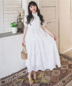 マキシ | リゾートワンピ ビーチウェア リゾート ワンピース レース 夏 秋 大人可愛い リゾート お出かけ 愛されコーデ 流行 お茶会 半袖 女子会 ダンス 学園祭 撮影会