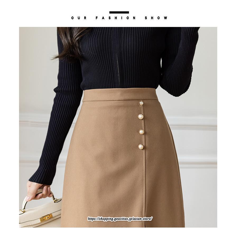 スカート | ロングプリーツカート Aライン 秋冬 レディース ボトムス 通勤 着痩せ キレイめ 20代30代40代50代 カジュアル 上品 ラシャ 大人気