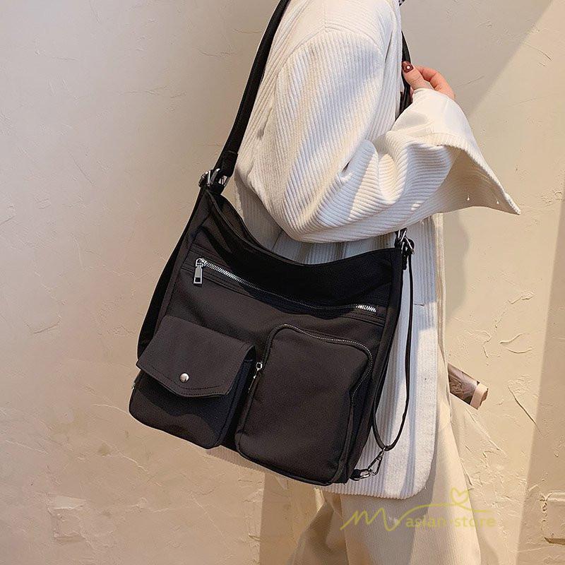 女性用バッグ | ショルダーバッグ レディースバッグ 2way 斜めがけ 肩掛けバッグ 通勤 通学 買い物 エコバッグ ファスナー 旅行 シンプル 大学生 おしゃれ ポケット多い