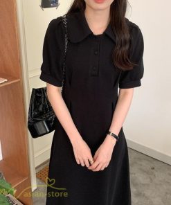 マキシ | ワンピース レディース 半袖 シャツワンピース ロングワンピース 無地 半袖ワンピース シンプル 春 夏 秋 グレー かわいい ブラック フリーサイズ 2色