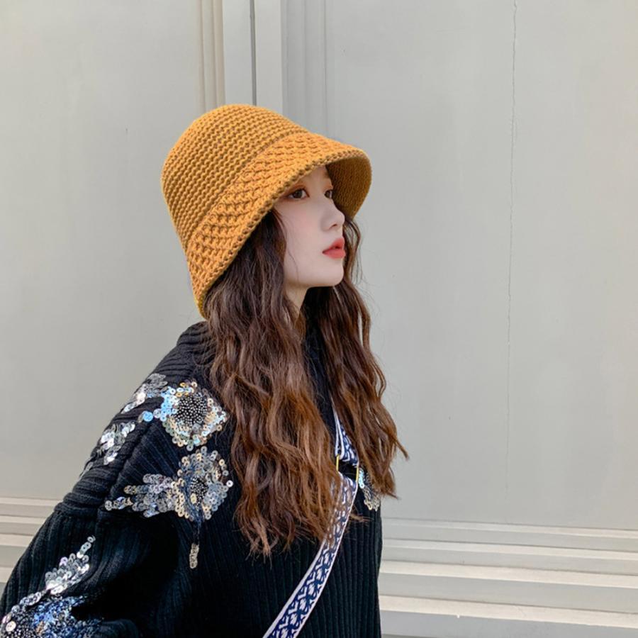 ニット帽 | 折りたたみ 小物 おしゃれ ニットバケットハット 韓国風 あったか 秋冬物 レディース ニットキャップ ニット帽子 大人