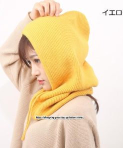 レディース | ニット帽子 ウール帽子 ウール混紡 フード ネックウォーマー ニットキャップ スキー帽子 耳カバー 男女兼用 冬 2022新作 あったか 防寒対策