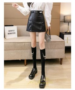 スカート | ミニレディース レザー ハイウエスト フェイクレザー ミニ丈 ショート セクシー Aライン ベルト付き 可愛い お出かけ 二次会 キレイめ　 女子会 デート