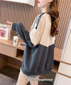 パーカー | トレーナー レディース プルオーバー クルーネック 長袖 トップス スウェット ゆったり 切り替え 大きいサイズ おしゃれ コットン 送料無料 厚手 丸首 綿