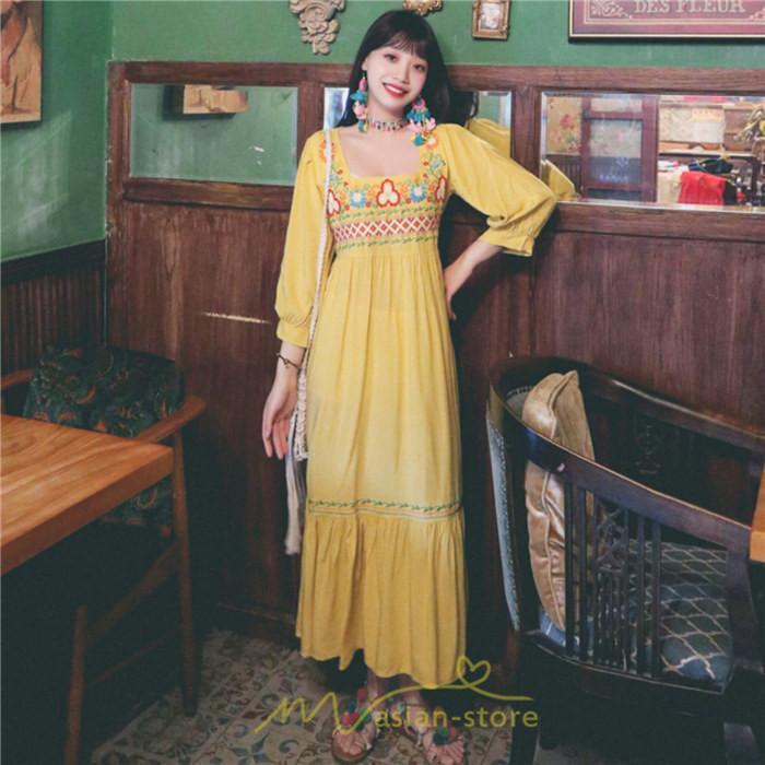 マキシ | 長袖ワンピース レディース 夏秋 コットン 10代 20代 30代 40代 50代 マキシワンピース ロングワンピース おしゃれ 着痩せ 大人可愛い 綺麗 かわいい