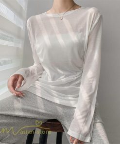 tシャツ・カットソー | Tシャツ Tシャツ レディース 無地 長袖 トップス カジュアルTシャツ おしゃれ クルーネック 秋服 夏秋 インナー 日常感 大きいサイズ 薄手 タック ゆったり 上品