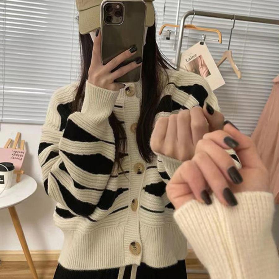 ニット・セーター | ニットカーディガン 秋冬レディース 配色