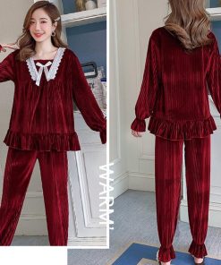 セットアップ | 部屋着 可愛い レディース パジャマ ベロア 長袖秋冬 寝巻き ゆったり ルームウェア ナイトウェア 上下セット