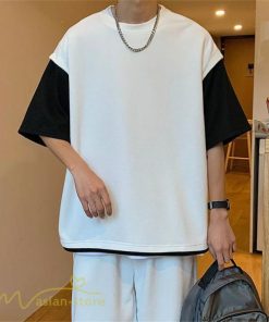 Tシャツ | Tシャツ メンズ 半袖 重ね着風 レイヤード 無地 ゆったり クルーネック カットソー 20代 30代 おしゃれ 無地 大きいサイズ シンプル 40代 カジュアル お出かけ