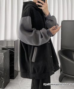 パーカー ジャケット コート | パーカー メンズ カーディガン 長袖 アウター トップス ジャケット 羽織り ボタン ドッキング ポケット フード付き パーカ ボリューム袖 ゆったり 秋物 秋冬