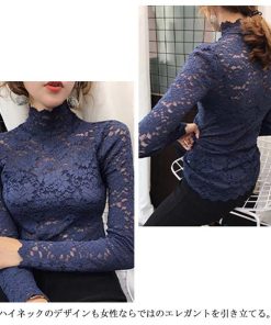 Tシャツ・カットソー | インナー 総レース シースルー 花柄 ハイネック カットソー 重ね着 レディース セクシー トップス エレガント