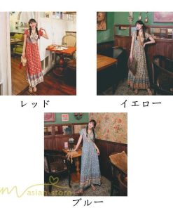 マキシ | 夏ワンピース ロングワンピース フレアワンピース 半袖 サマーワンピース 着痩せ レトロ 民族風 30代40代 旅行着 可愛い ゆったり ワンピース 20代 ビーチ