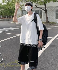 Tシャツ | Tシャツ メンズ 半袖 重ね着風 カジュアル半袖tシャツ 夏新作 メンズスタイル カットソー 上品 切り替え 2XL 大きいサイズ クルーネック 黒 白