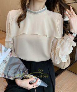 シャツ・ブラウス | ハイネック カフス オフィスカジュアル オケージョン シンプル レディース 春 韓国 ファッション 立ち襟 カジュアル エレガント 通勤OL 優雅 オシャレ 上品 細身