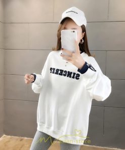 パーカー | トレーナー Tシャツ レディース 長袖 切り替え スウェット ゆったり 韓国風 トップス カジュアル 体型カバー 可愛い お出かけ 楽チン 通勤 通学