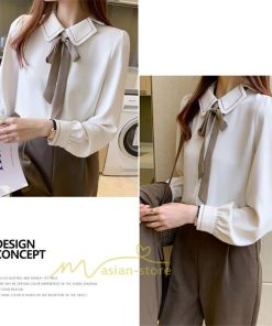 シャツ・ブラウス | ブラウス ボウタイ 長袖 レディース トップス 春秋 おしゃれ きれいめ かわいい オフィス フォーマル シンプル 通勤通学 20代30代40代 夏物 シフォン リボン付き