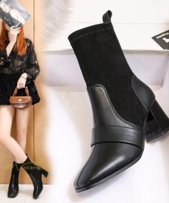 ショートブーツ | ブーツ レディース ローヒール スエード Pu 履きやすい ヒールブーツ 太めヒール ブーティ シューズ 靴 歩きやすい 秋 冬 通勤 40代 20代 通学 OL きれい 30代