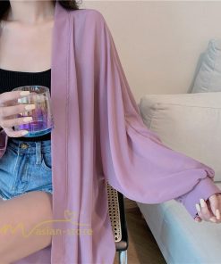 カーディガン | レディース 春 ロング ひんやり 夏 フェミニン カジュアル 無地 白 黒 コーデ オフィス 長袖 激売れ 薄手 細見え 体型カバー お出かけ シフォン